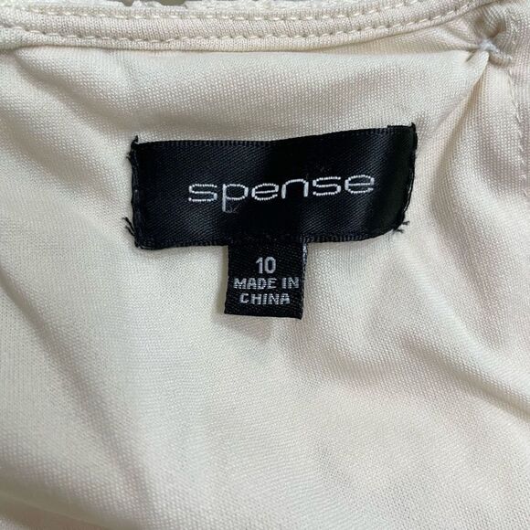 Spense Women’s Size 10 Party Dress Floral Cream Sleeveless Back Buttons - Picture 7 of 8